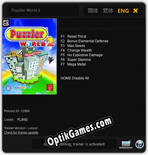 Puzzler World 2: Cheats, Trainer +7 [FLiNG]