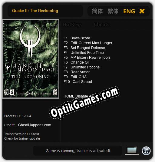 Trainer for Quake II: The Reckoning [v1.0.2]
