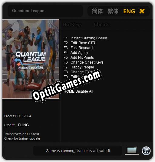 Quantum League: Cheats, Trainer +9 [FLiNG]