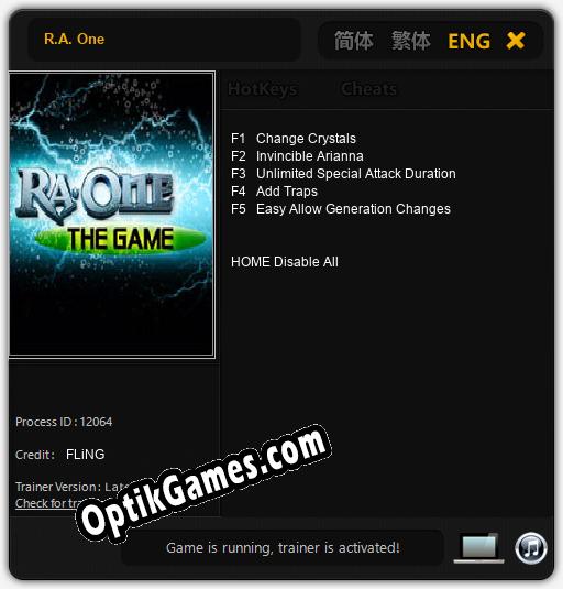 R.A. One: Trainer +5 [v1.7]