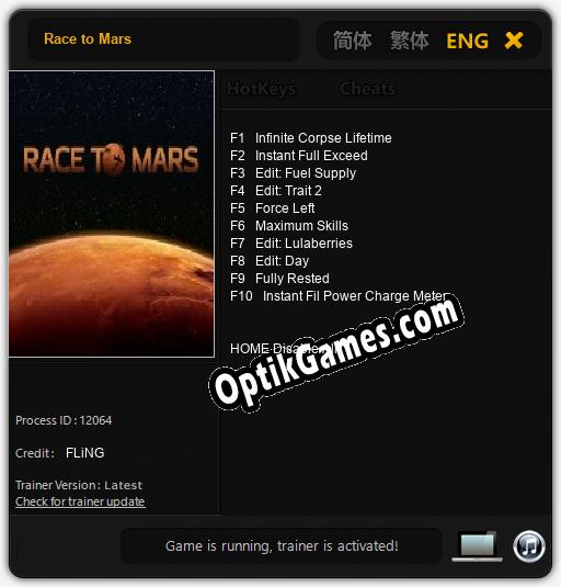 Race to Mars: TRAINER AND CHEATS (V1.0.99)