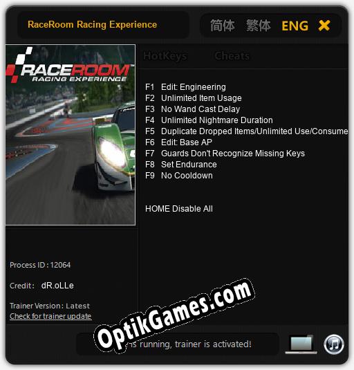 RaceRoom Racing Experience: Trainer +9 [v1.7]