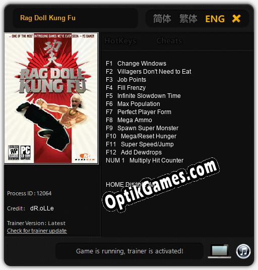 Rag Doll Kung Fu: Cheats, Trainer +13 [dR.oLLe]