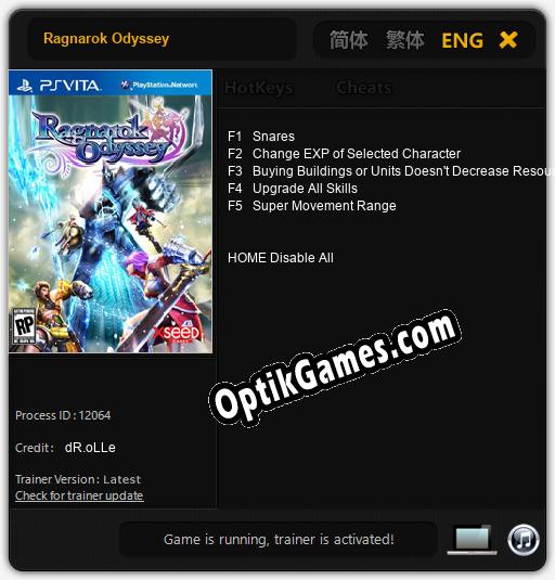 Trainer for Ragnarok Odyssey [v1.0.5]