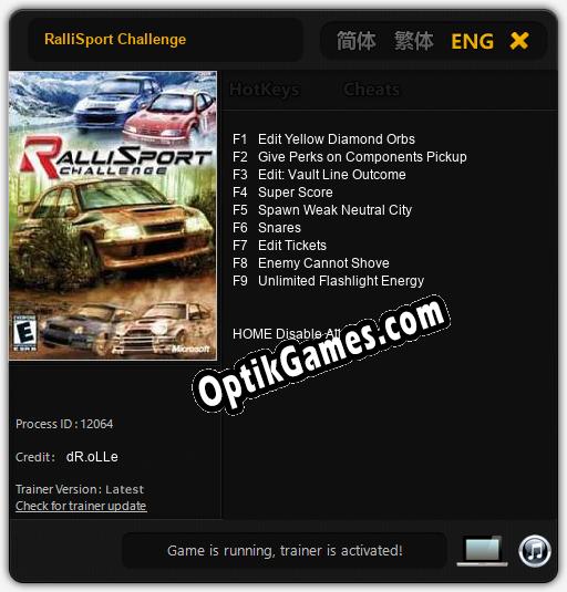 RalliSport Challenge: TRAINER AND CHEATS (V1.0.2)