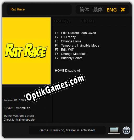 Rat Race: TRAINER AND CHEATS (V1.0.77)