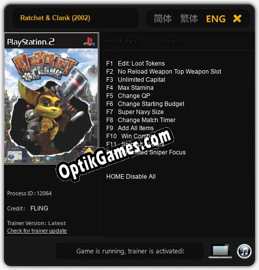 Trainer for Ratchet & Clank (2002) [v1.0.9]