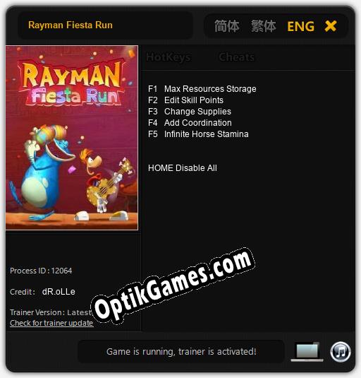 Trainer for Rayman Fiesta Run [v1.0.9]