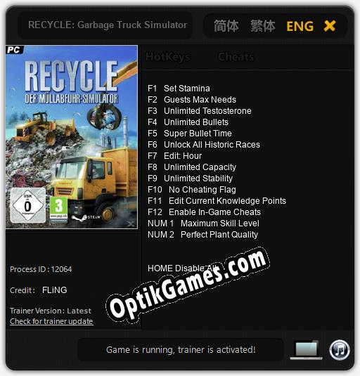 RECYCLE: Garbage Truck Simulator: Trainer +14 [v1.9]