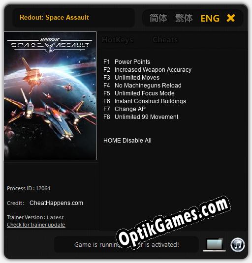 Redout: Space Assault: Cheats, Trainer +8 [CheatHappens.com]