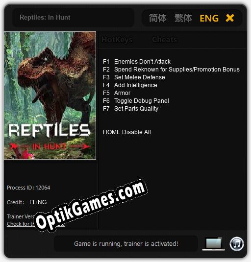 Trainer for Reptiles: In Hunt [v1.0.2]