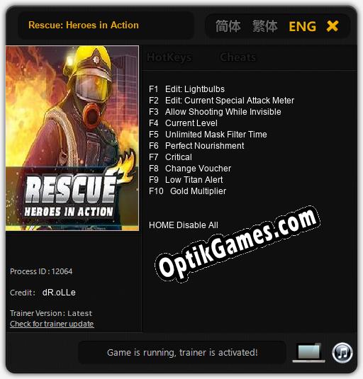 Rescue: Heroes in Action: Trainer +10 [v1.1]