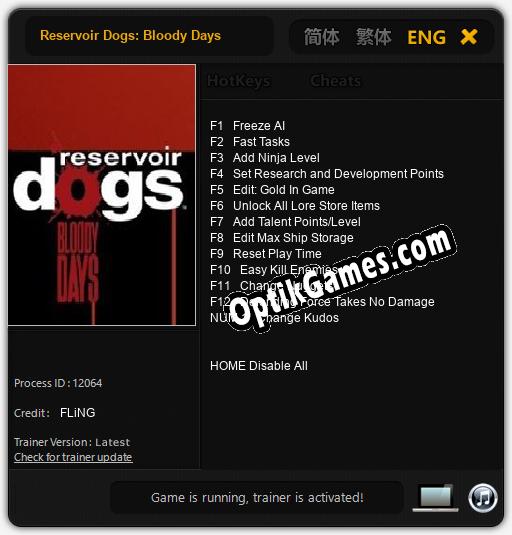 Reservoir Dogs: Bloody Days: Cheats, Trainer +13 [FLiNG]