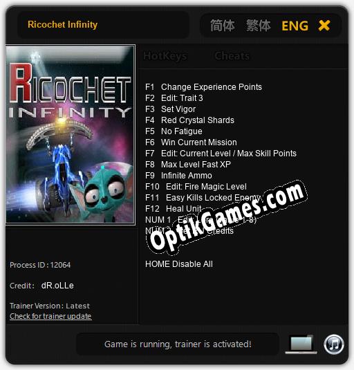Ricochet Infinity: Trainer +14 [v1.8]