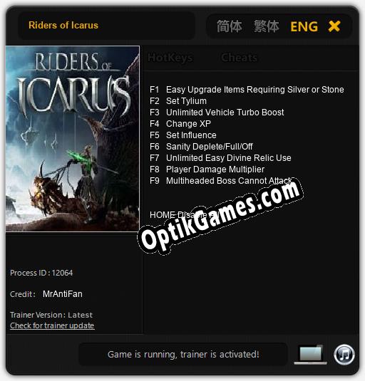 Riders of Icarus: Cheats, Trainer +9 [MrAntiFan]