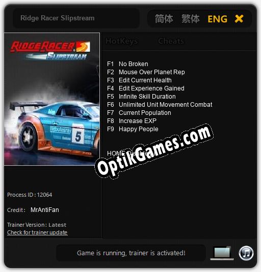 Ridge Racer Slipstream: Trainer +9 [v1.5]