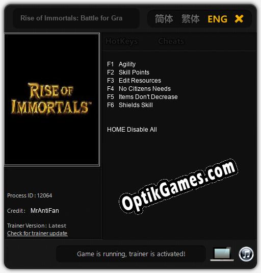 Rise of Immortals: Battle for Graxia: Cheats, Trainer +6 [MrAntiFan]