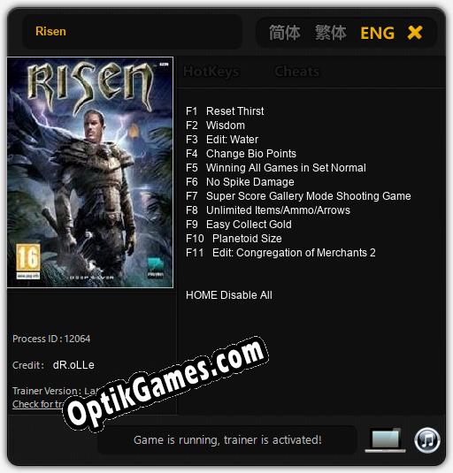 Risen: Cheats, Trainer +11 [dR.oLLe]