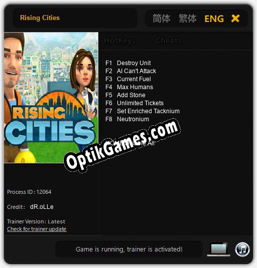 Rising Cities: Cheats, Trainer +8 [dR.oLLe]