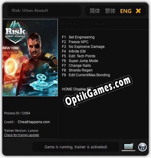 Risk: Urban Assault: TRAINER AND CHEATS (V1.0.65)