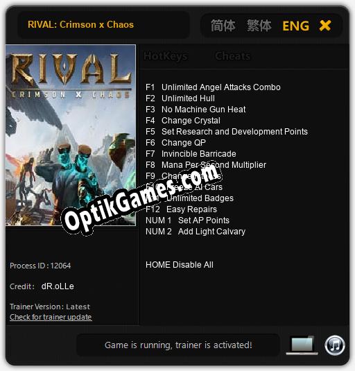 RIVAL: Crimson x Chaos: TRAINER AND CHEATS (V1.0.56)