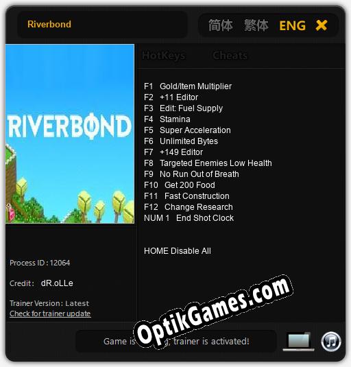 Riverbond: TRAINER AND CHEATS (V1.0.84)