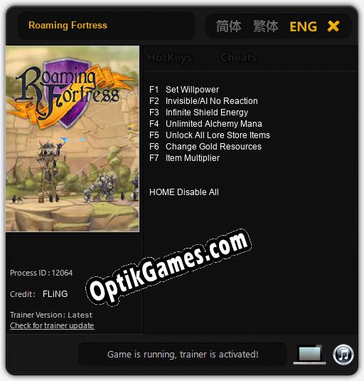 Trainer for Roaming Fortress [v1.0.6]