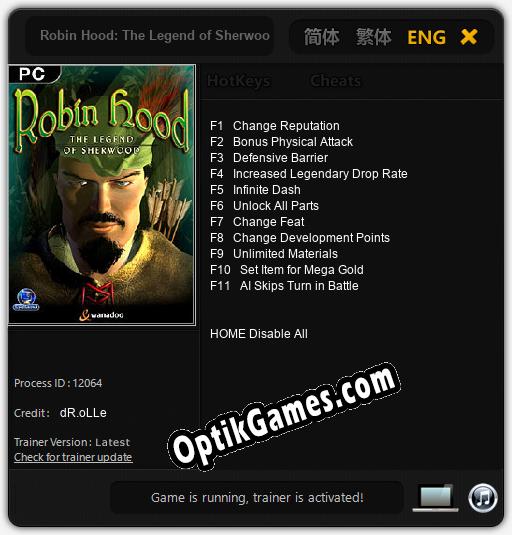 Robin Hood: The Legend of Sherwood: TRAINER AND CHEATS (V1.0.55)