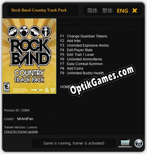 Rock Band Country Track Pack: TRAINER AND CHEATS (V1.0.4)
