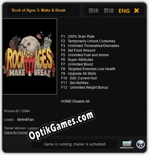 Rock of Ages 3: Make & Break: Cheats, Trainer +12 [MrAntiFan]