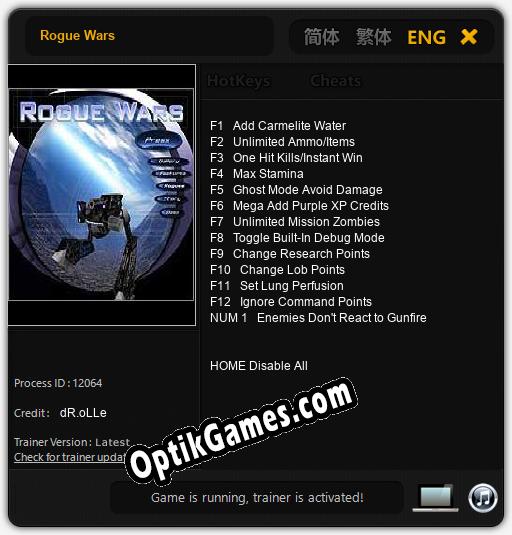 Rogue Wars: Cheats, Trainer +13 [dR.oLLe]