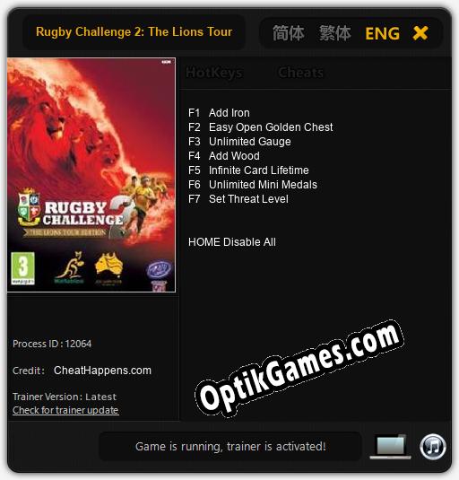 Rugby Challenge 2: The Lions Tour Edition: Trainer +7 [v1.9]