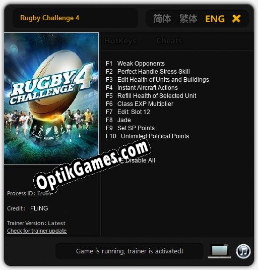 Trainer for Rugby Challenge 4 [v1.0.5]