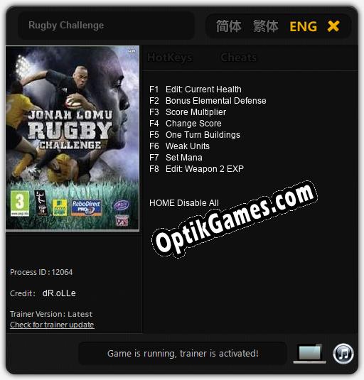 Trainer for Rugby Challenge [v1.0.4]