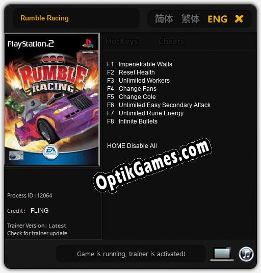 Trainer for Rumble Racing [v1.0.9]
