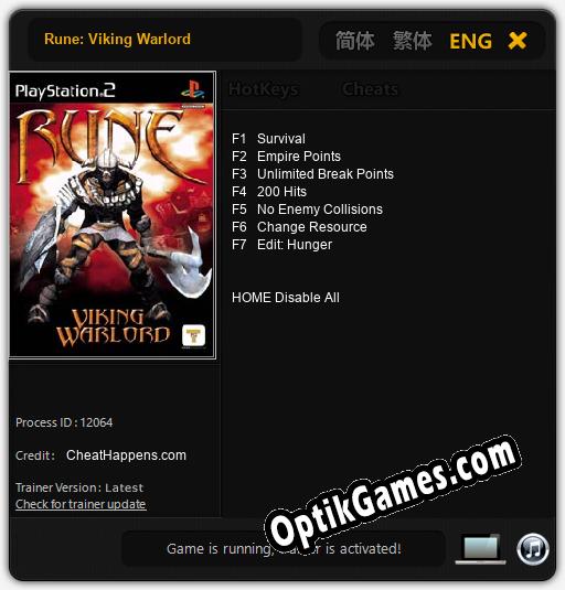 Rune: Viking Warlord: Trainer +7 [v1.6]
