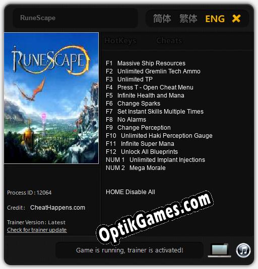 RuneScape: Cheats, Trainer +14 [CheatHappens.com]