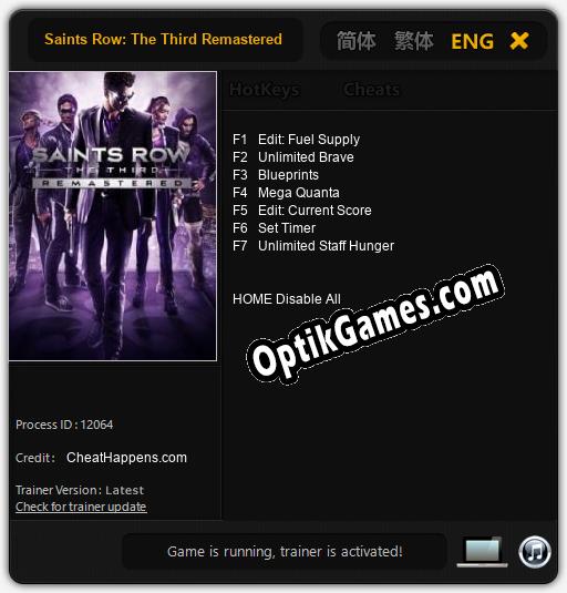 Saints Row: The Third Remastered: Trainer +7 [v1.2]