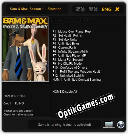 Trainer for Sam & Max: Season 1 вЂ“ Situation: Comedy [v1.0.6]