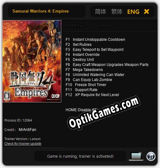 Samurai Warriors 4: Empires: TRAINER AND CHEATS (V1.0.28)
