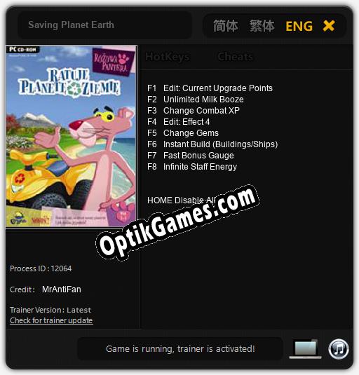 Saving Planet Earth: TRAINER AND CHEATS (V1.0.43)