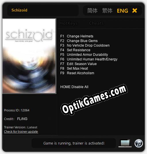 Schizoid: Cheats, Trainer +9 [FLiNG]