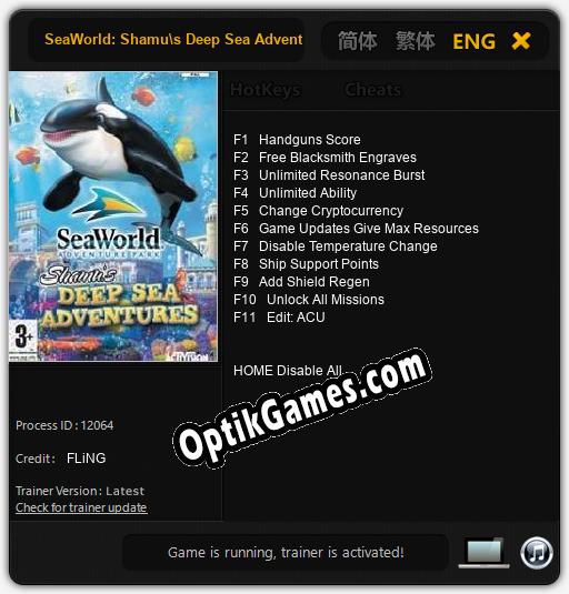 SeaWorld: Shamus Deep Sea Adventures: Cheats, Trainer +11 [FLiNG]