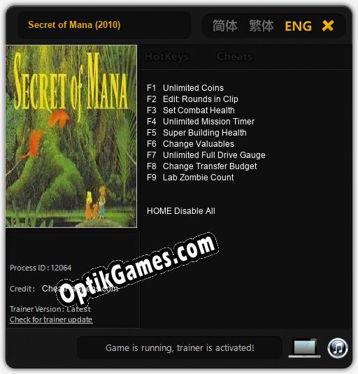 Secret of Mana (2010): Trainer +9 [v1.6]
