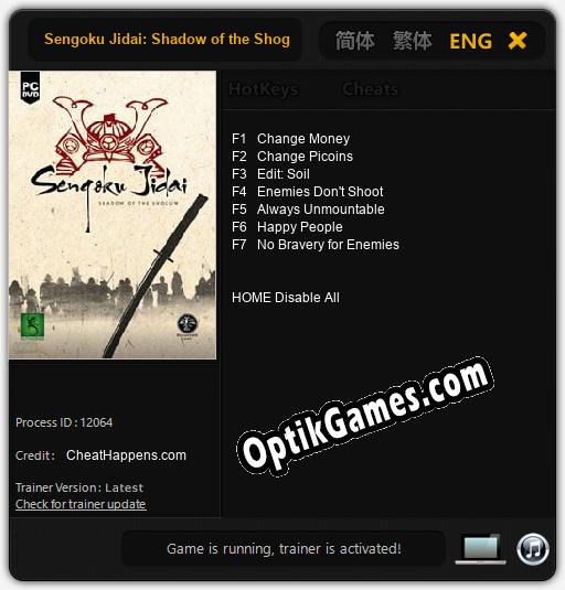 Sengoku Jidai: Shadow of the Shogun: Cheats, Trainer +7 [CheatHappens.com]