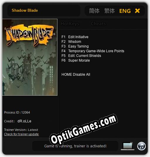Shadow Blade: TRAINER AND CHEATS (V1.0.77)