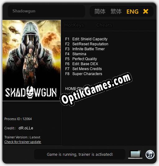 Shadowgun: Cheats, Trainer +8 [dR.oLLe]