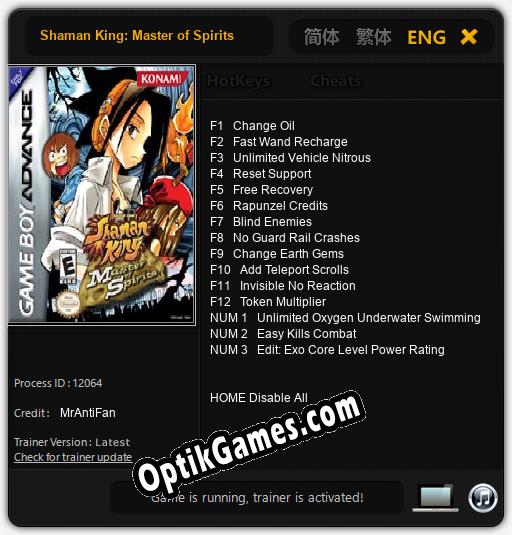 Shaman King: Master of Spirits: TRAINER AND CHEATS (V1.0.39)