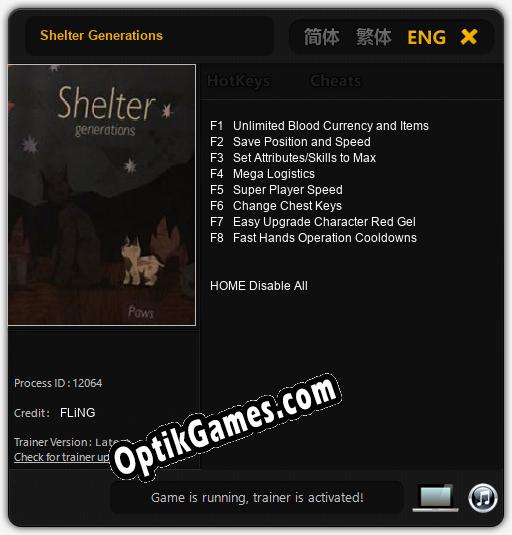 Shelter Generations: Trainer +8 [v1.5]