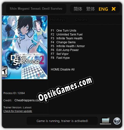 Trainer for Shin Megami Tensei: Devil Survivor 2 [v1.0.5]